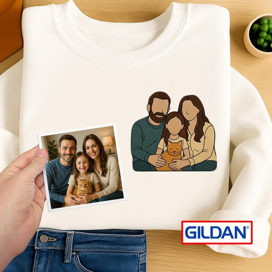 Custom Embroidered Photo Shirt: Personalized Gildan Tee, Sentimental Gift