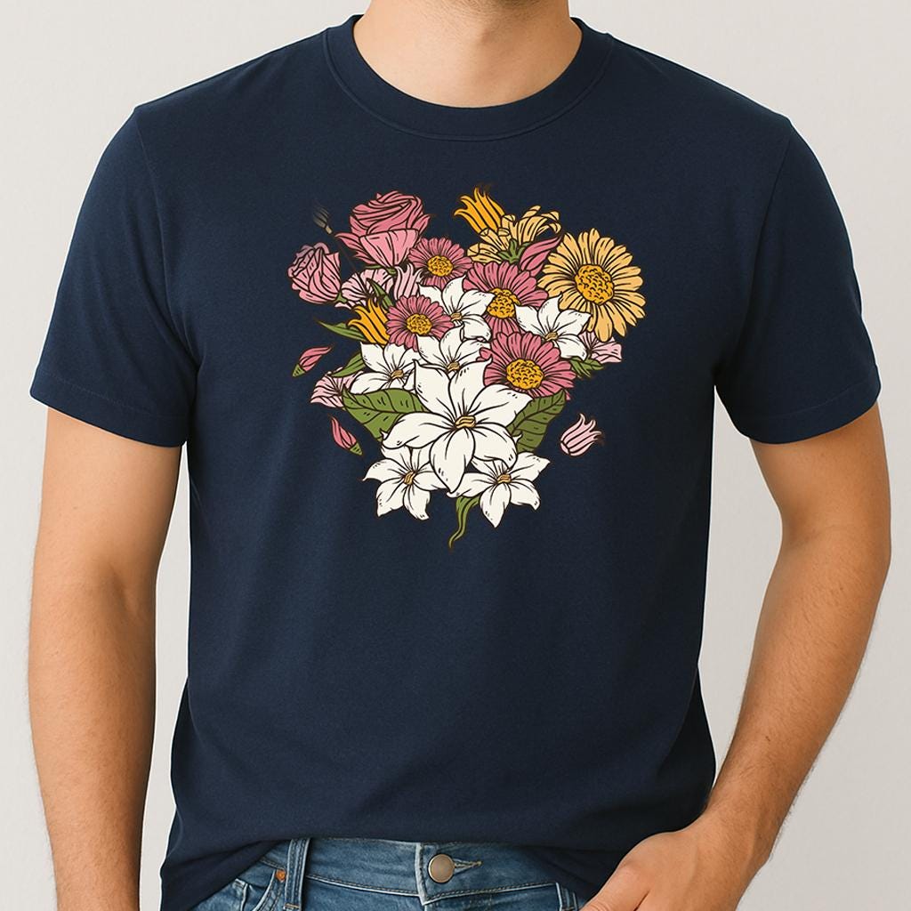 Floral Print T-Shirt: Nature Inspired Unisex Tee