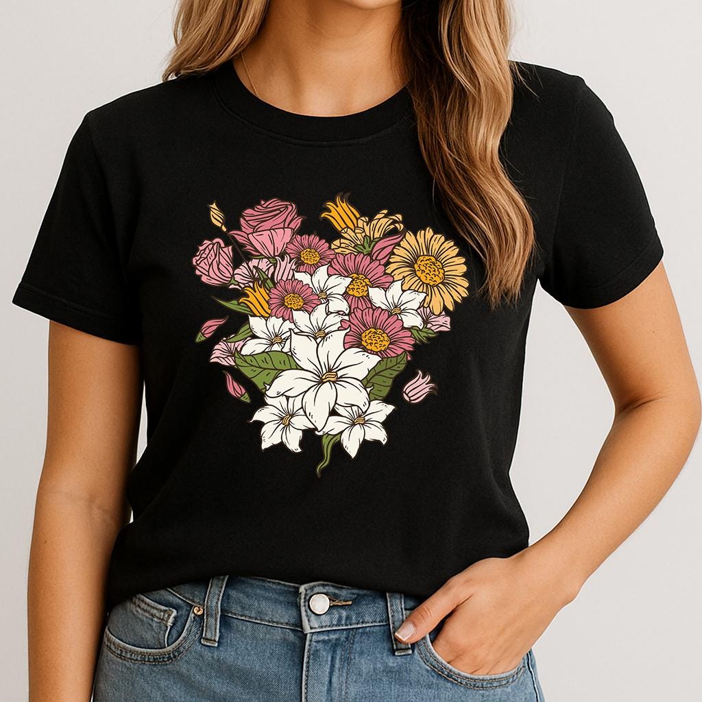 Floral Print T-Shirt: Nature Inspired Unisex Tee