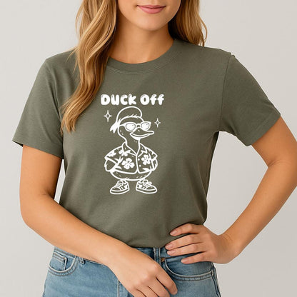 Funny Duck Off Graphic T-Shirt: Retro Sarcastic Tee