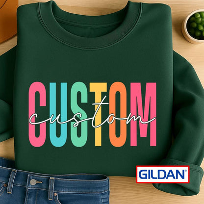 Personalized Gildan Text Shirt: Custom Tee or Sweatshirt