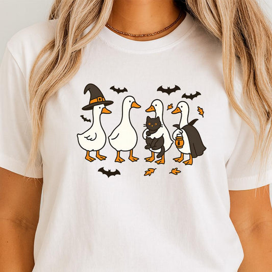 Halloween Ghost Goose Shirt: Spooky Graphic Tee