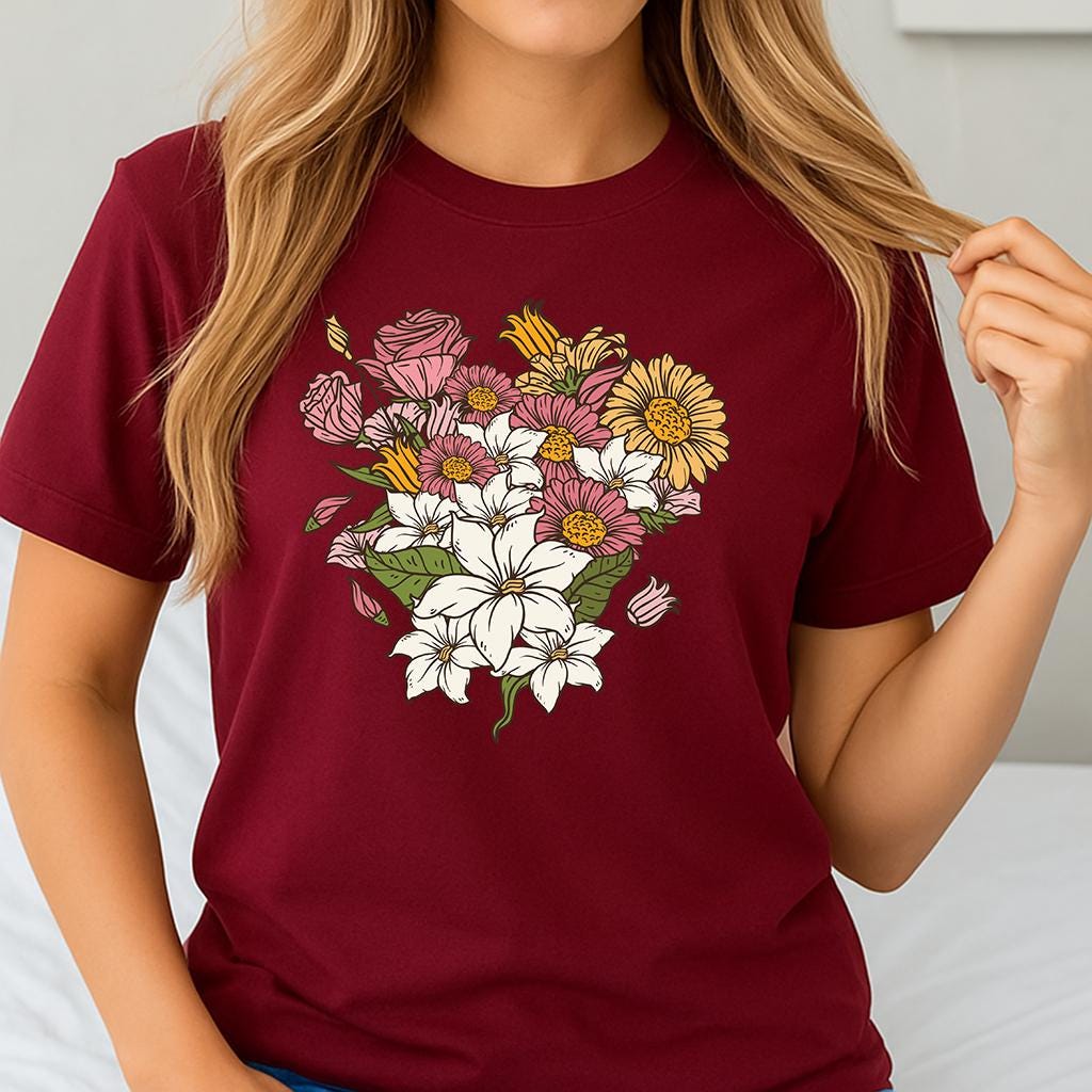 Floral Print T-Shirt: Nature Inspired Unisex Tee