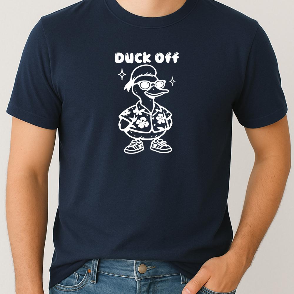 Funny Duck Off Graphic T-Shirt: Retro Sarcastic Tee