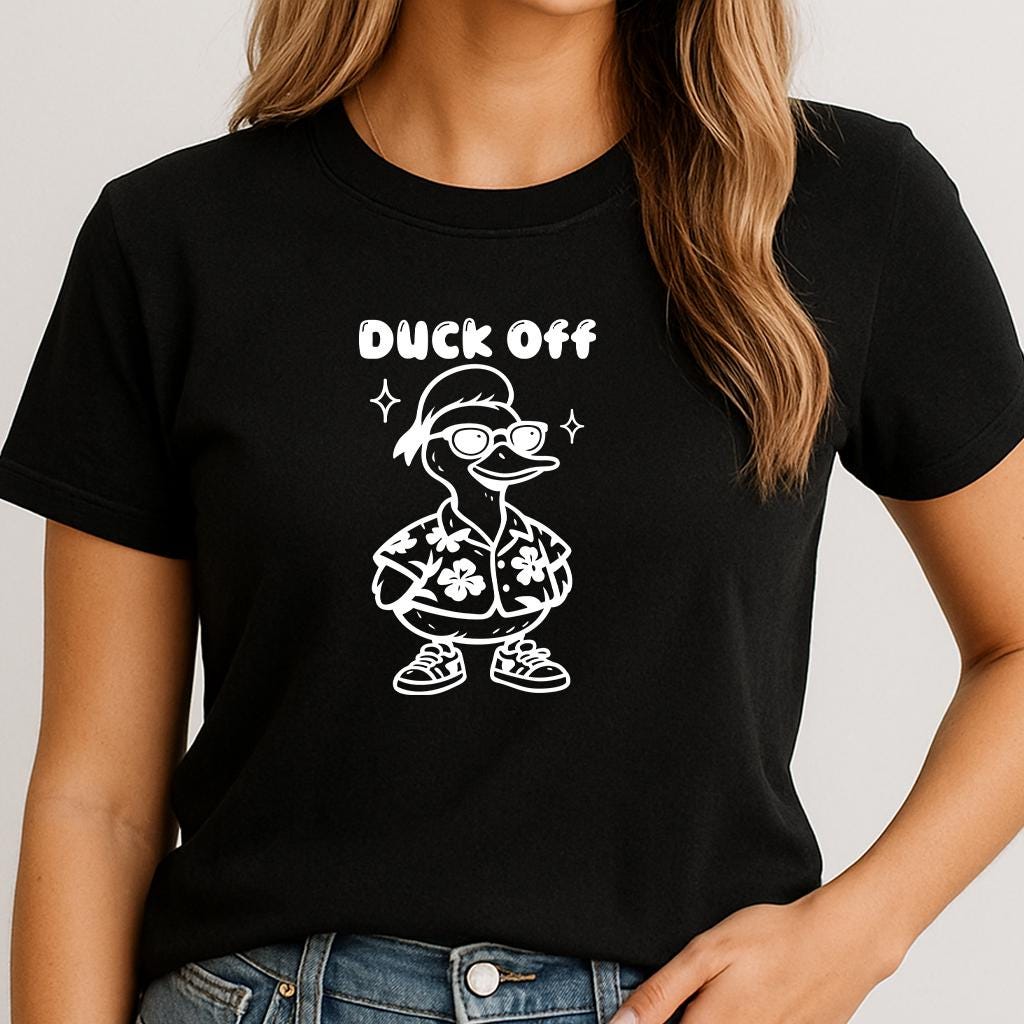 Funny Duck Off Graphic T-Shirt: Retro Sarcastic Tee