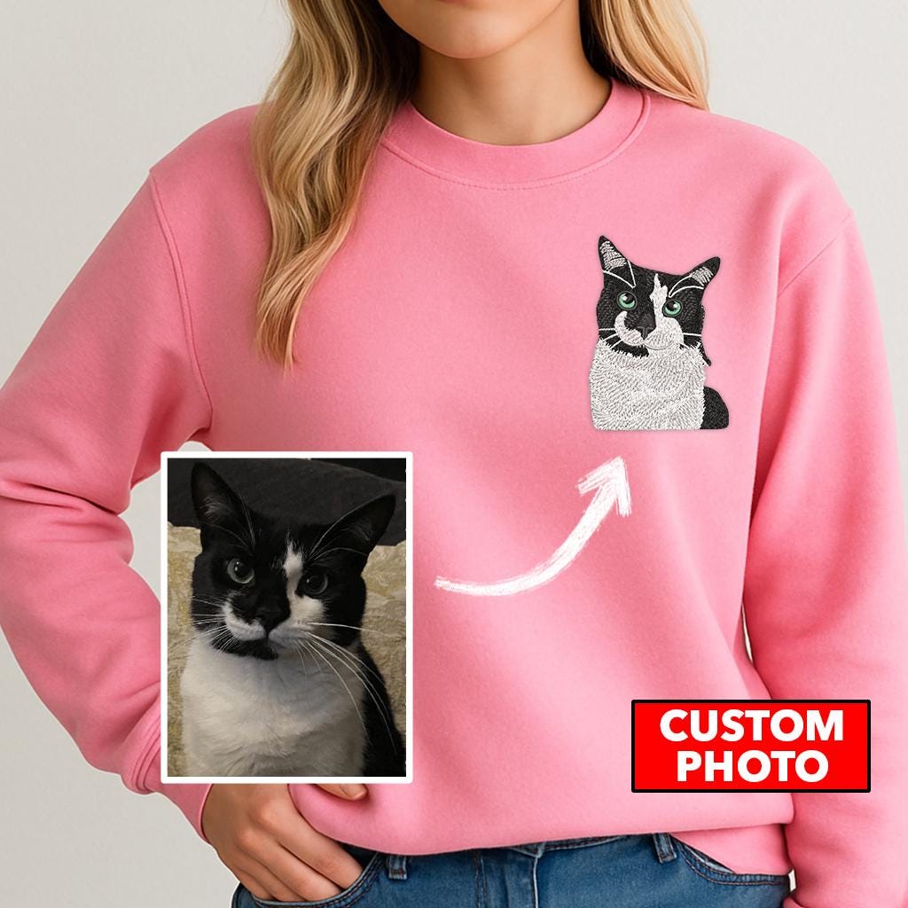 Custom Pet Embroidered Shirt,Personalized Embroidery for Pet Lovers, Custom Embroidery, Embroidered shirt, Personalized shirt, Gift, Unisex