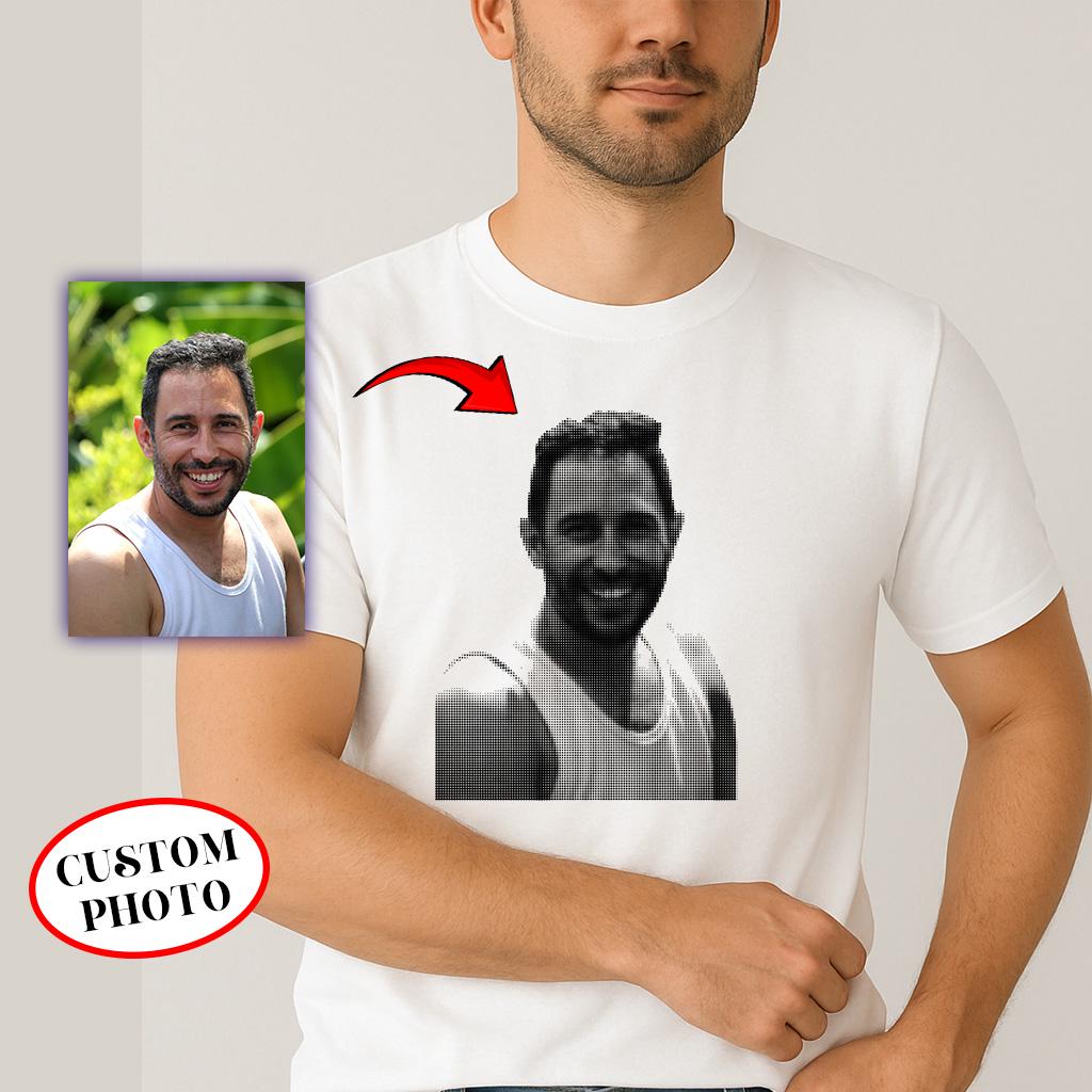 Custom Halftone Portrait Shirt: Personalized Photo Gift