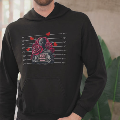 Gangster Love Hoodie Romantic Outlaw Valentine Hoodie Edgy Mugshot Pullover Bad Girl Aesthetic