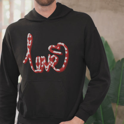 Love Hoodie Romantic Valentine's Day Hoodie Cute Heart Print Pullover Cozy Aesthetic Love Gift