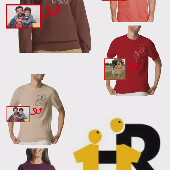 Custom Line Art Photo Shirt or Sweatshirt: Personalized Keepsake Gift