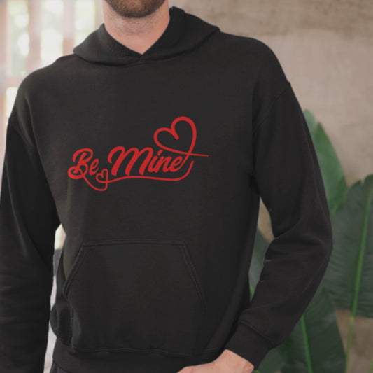 Be Mine Hoodie Romantic Valentine’s Day Sweatshirt Cute Couples Pullover Love Heart Hoodie Anniversary Gift for Him or Her