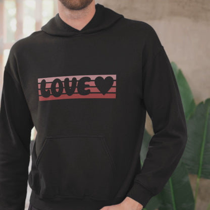 Minimalist Retro Love Hoodie Aesthetic Heart Hoodie Trendy Valentine's Day Pullover Cozy Romantic Gift