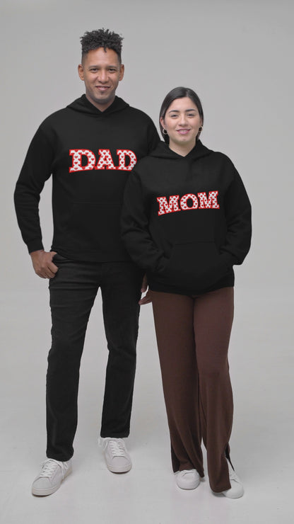 Mom & Dad Matching Hoodies Cute Couple Hoodie Set Valentine's Day Gift for Parents Cozy Family Pullover