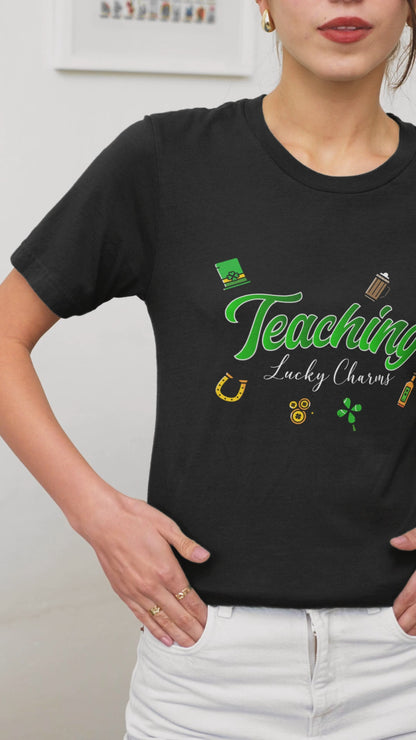 Teaching Lucky Charms St. Patrick’s Day Shirt Funny Teacher Irish Tee Lucky Clover Teacher Shirt St Patty’s Day Teacher Gift