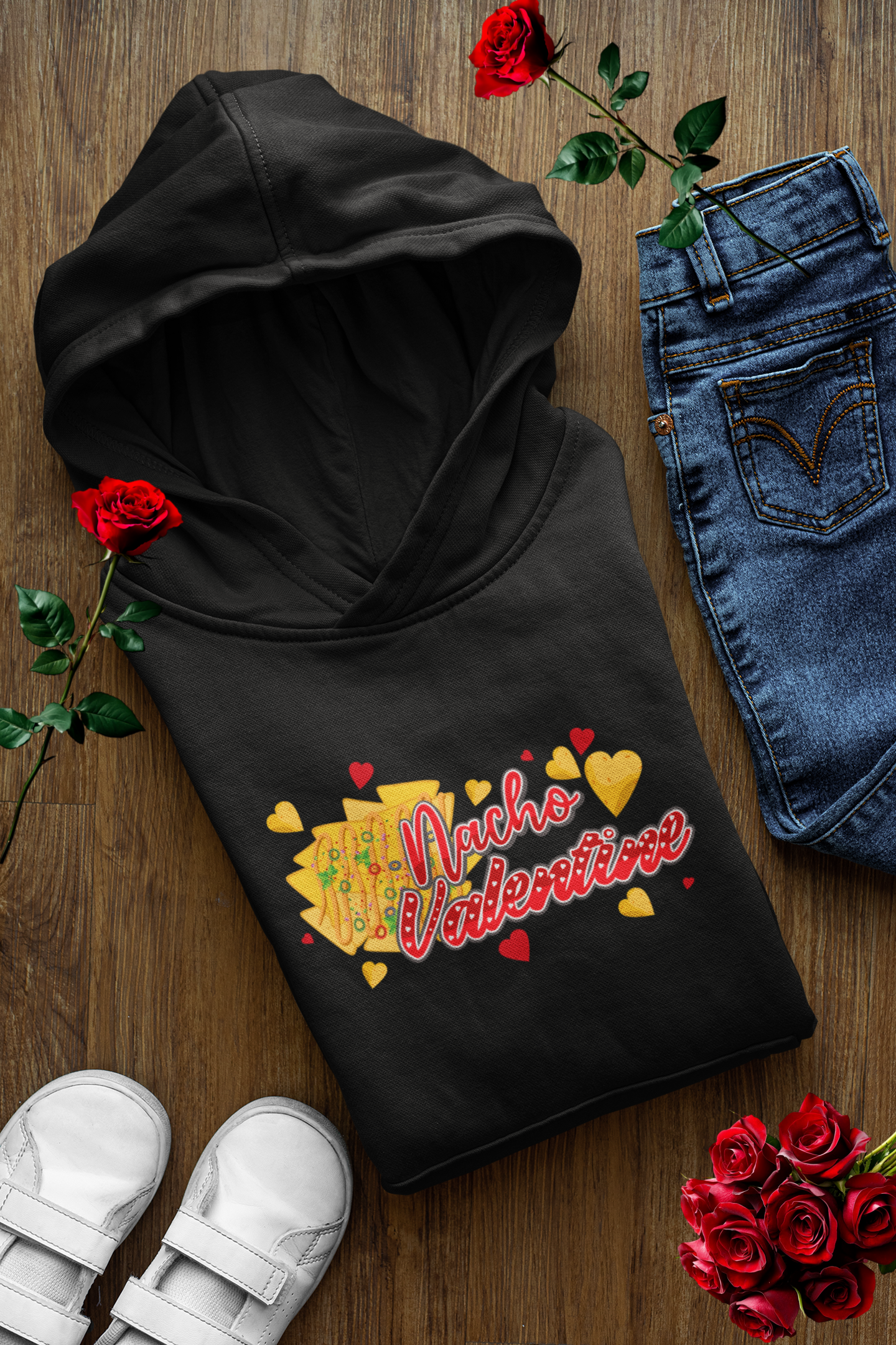 Nacho Valentine Hoodie Funny Foodie Valentine's Day Hoodie Cute Taco Lover Pullover Cozy Mexican Food Gift
