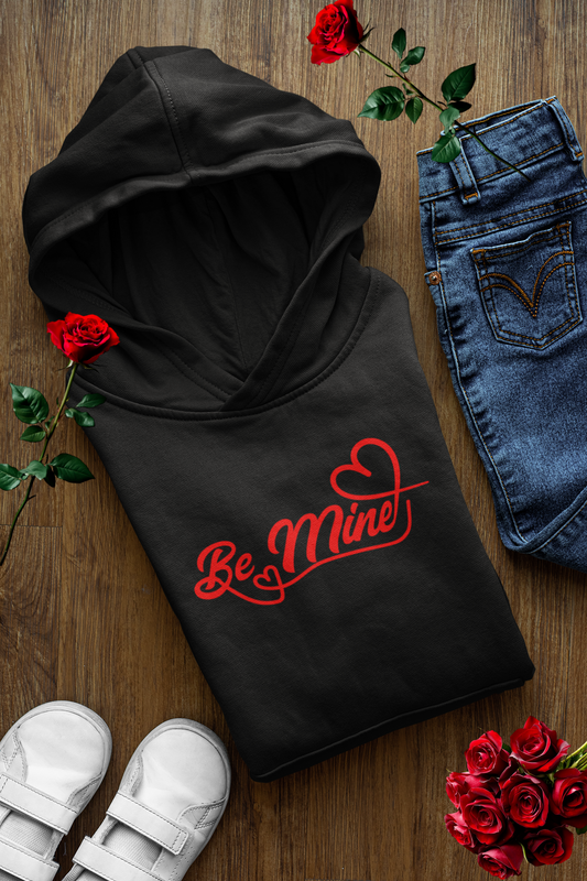 Be Mine Hoodie Romantic Valentine’s Day Sweatshirt Cute Couples Pullover Love Heart Hoodie Anniversary Gift for Him or Her